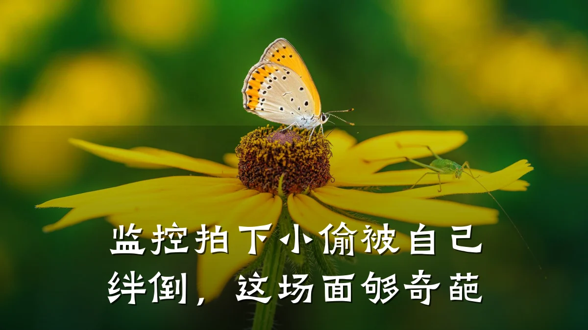 监控拍下小偷被自己绊倒，这场面够奇葩