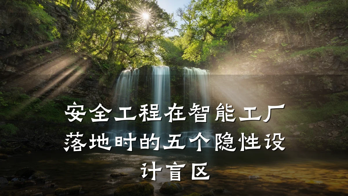 安全工程在智能工厂落地时的五个隐性设计盲区