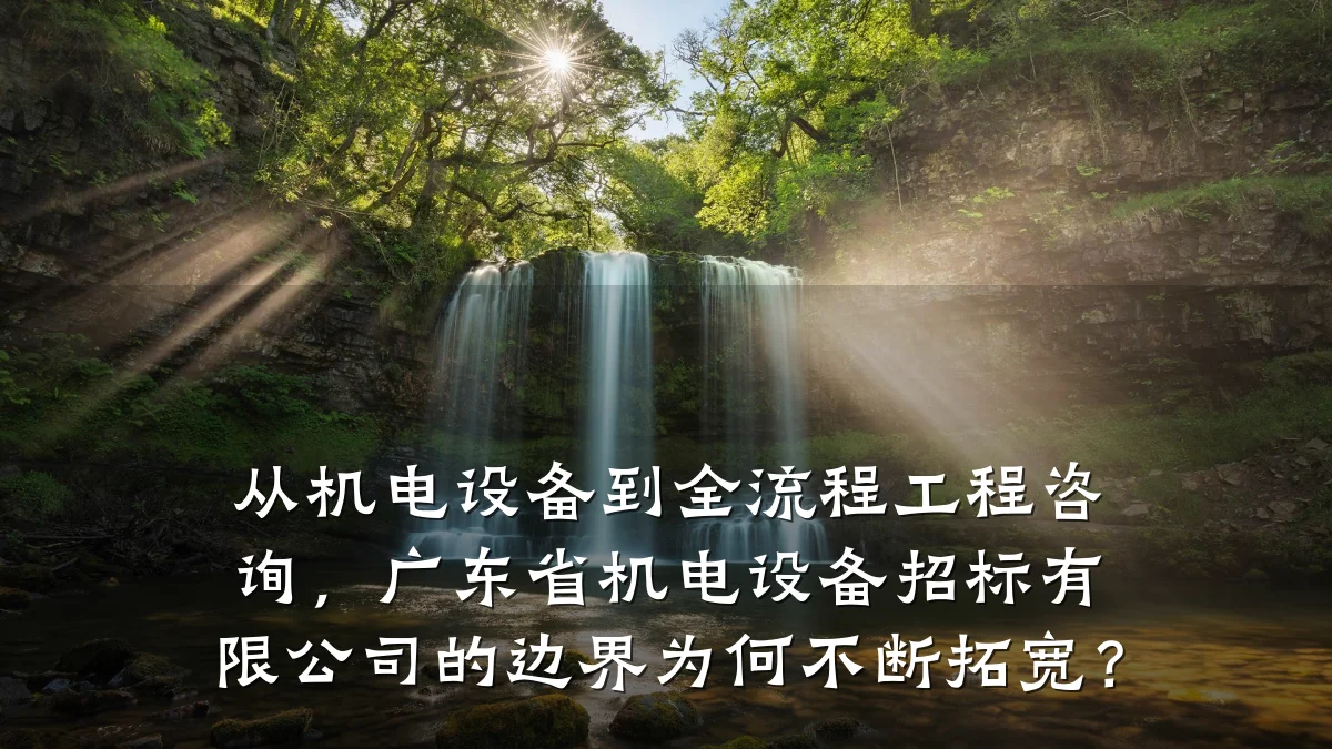从机电设备到全流程工程咨询，广东省机电设备招标有限公司的边界为何不断拓宽？