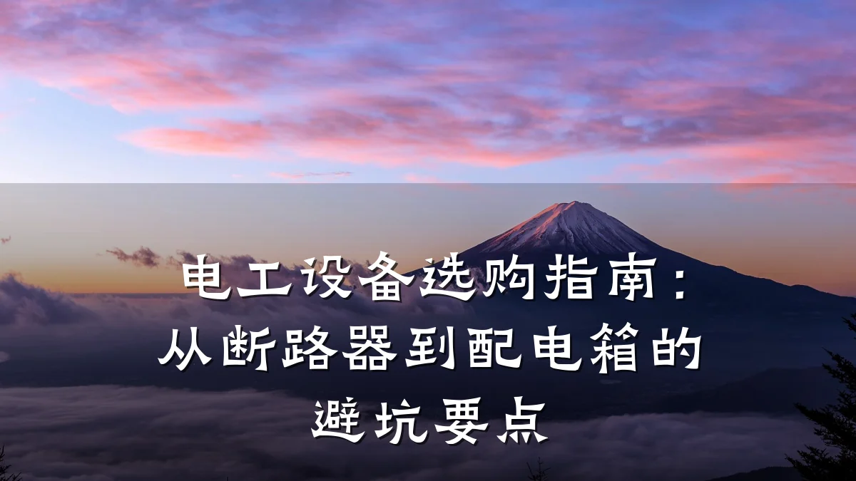 电工设备选购指南：从断路器到配电箱的避坑要点