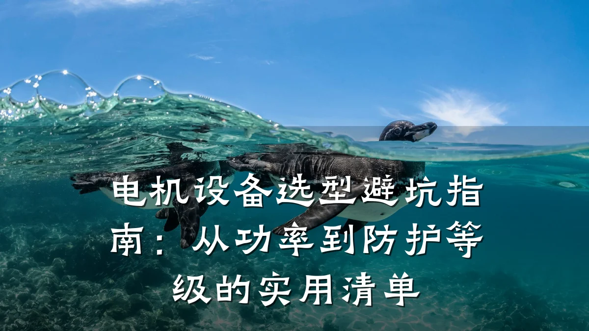 电机设备选型避坑指南：从功率到防护等级的实用清单