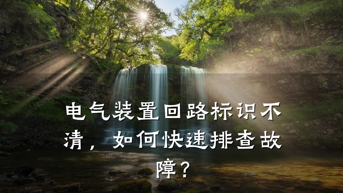 电气装置回路标识不清,如何快速排查故障?