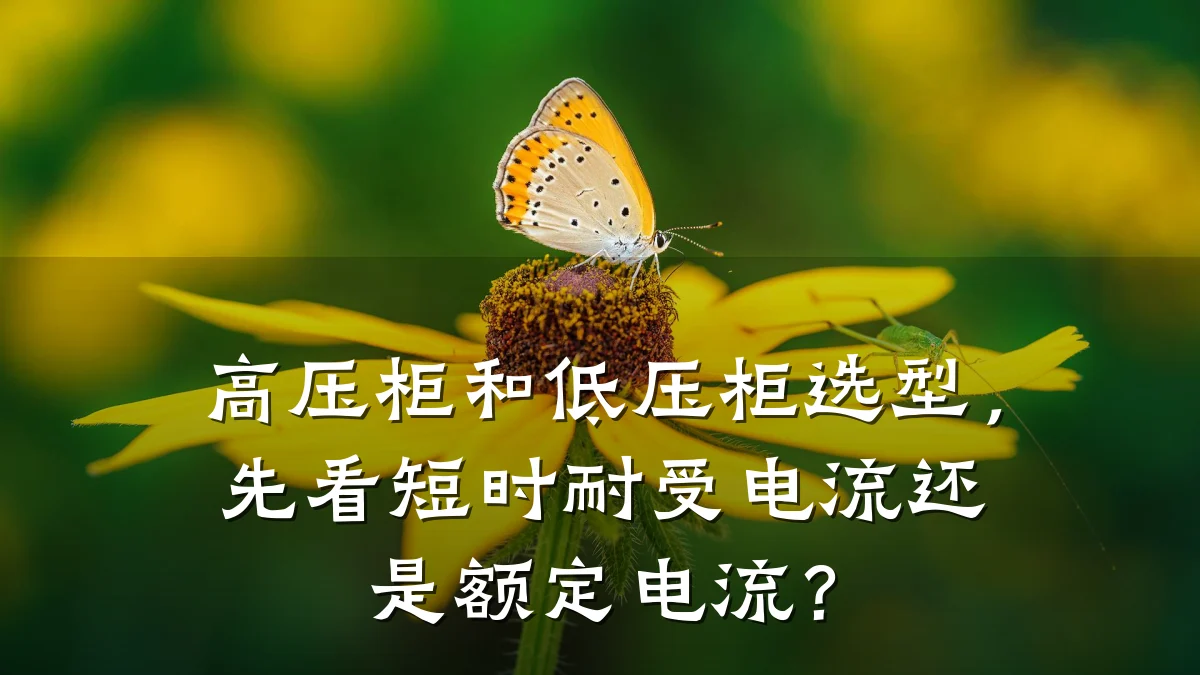 高压柜和低压柜选型,先看短时耐受电流还是额定电流?