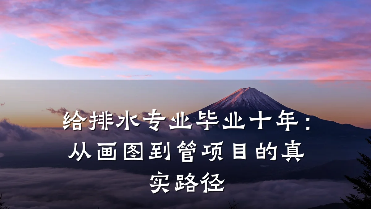 给排水专业毕业十年：从画图到管项目的真实路径