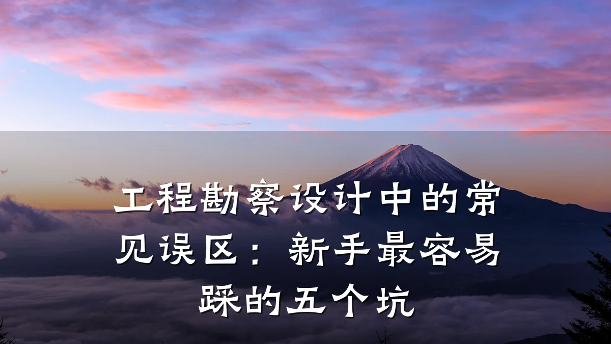 工程勘察设计中的常见误区：新手最容易踩的五个坑