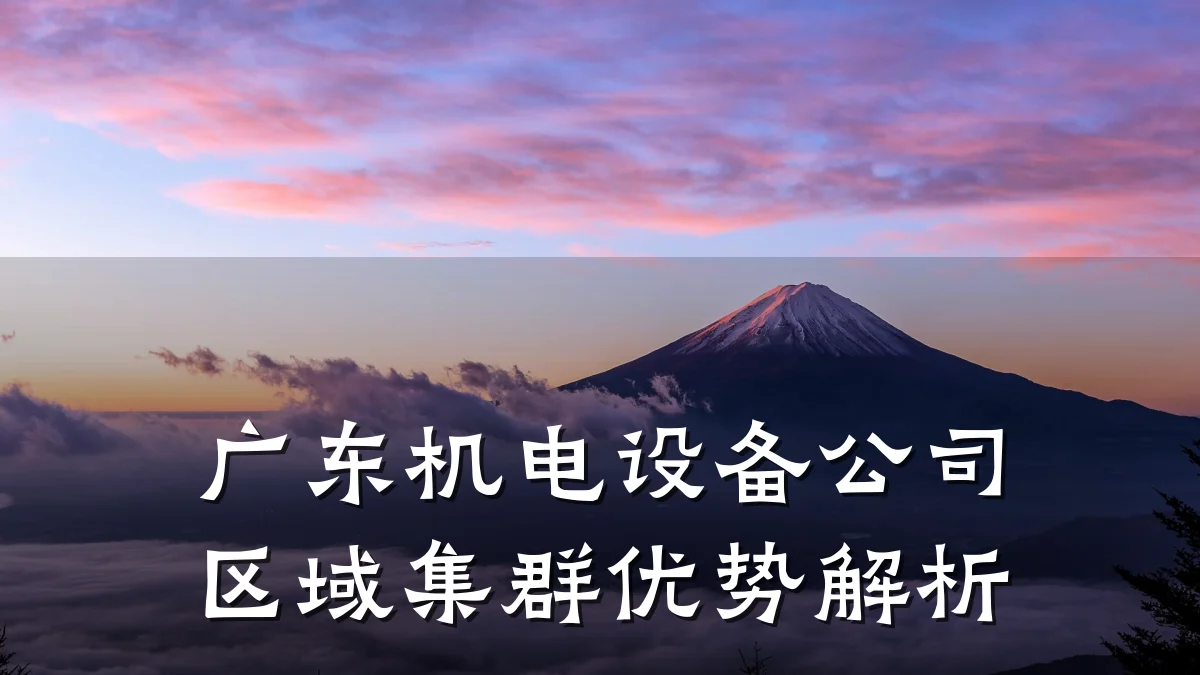 广东机电设备公司区域集群优势解析