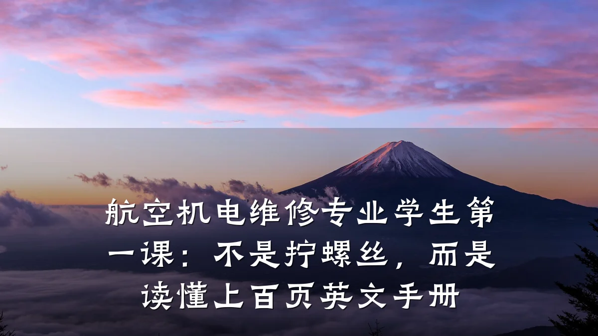 航空机电维修专业学生第一课：不是拧螺丝，而是读懂上百页英文手册