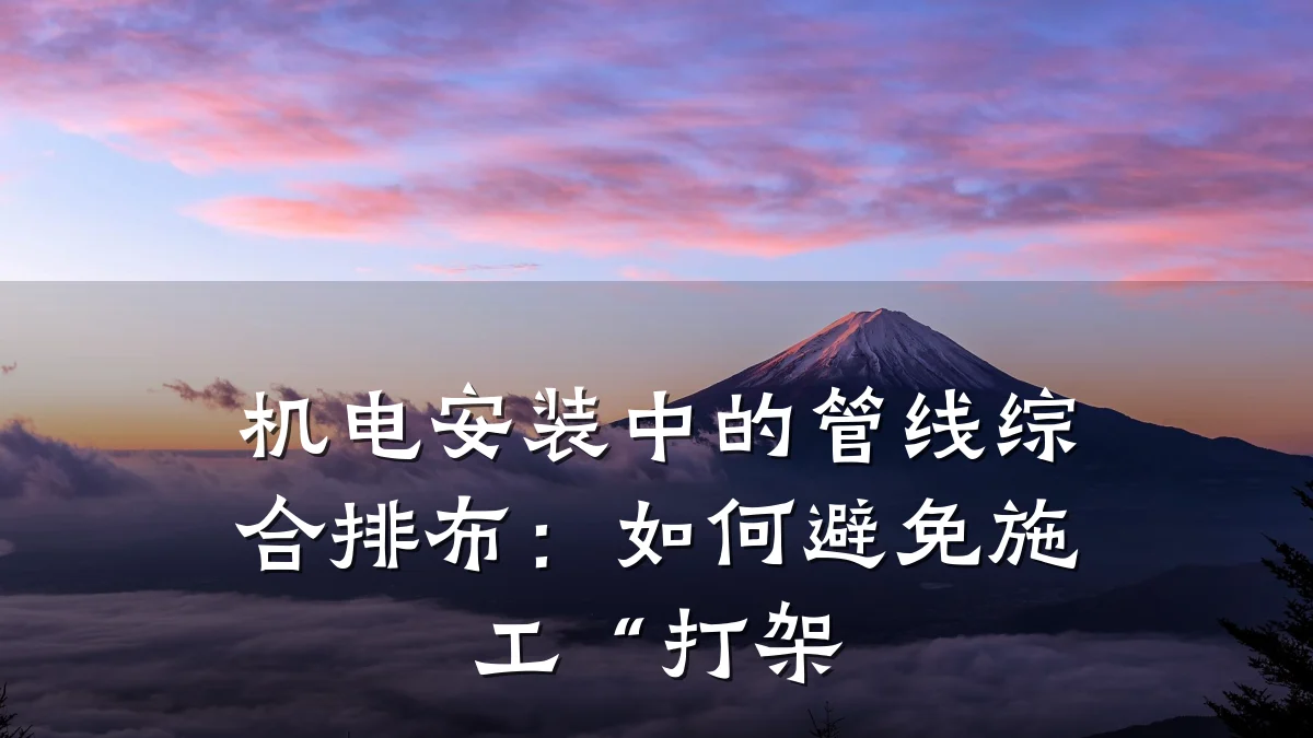 机电安装中的管线综合排布：如何避免施工“打架