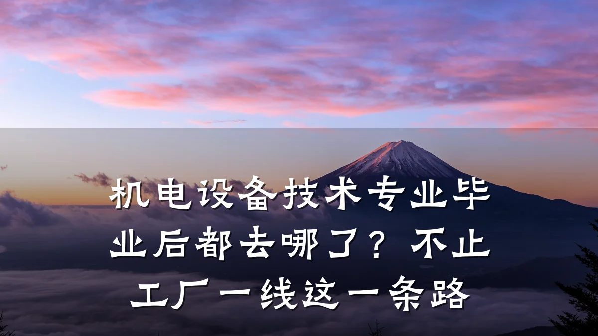 机电设备技术专业毕业后都去哪了？不止工厂一线这一条路