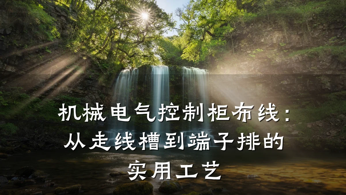 机械电气控制柜布线：从走线槽到端子排的实用工艺