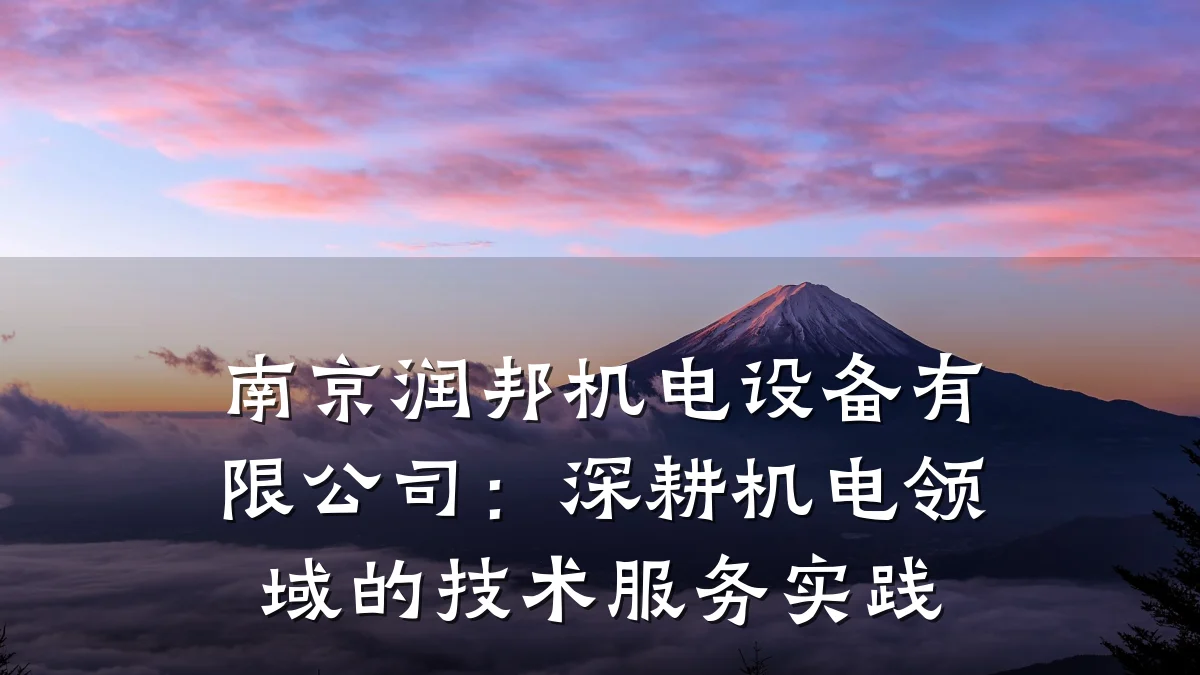 南京润邦机电设备有限公司：深耕机电领域的技术服务实践