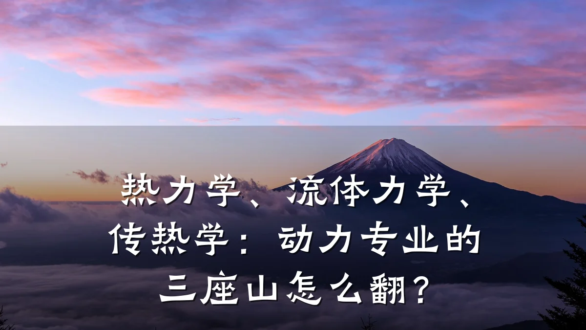 热力学、流体力学、传热学：动力专业的三座山怎么翻？