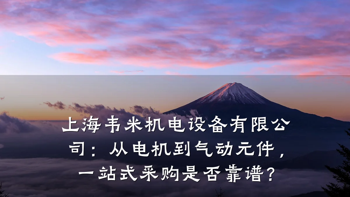 上海韦米机电设备有限公司：从电机到气动元件，一站式采购是否靠谱？