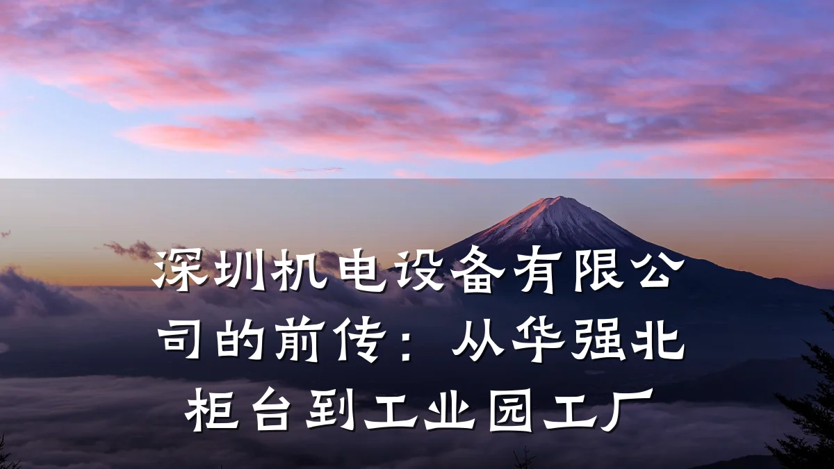 深圳机电设备有限公司的前传：从华强北柜台到工业园工厂