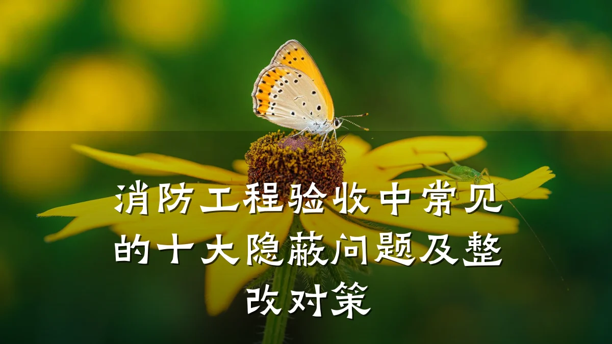 消防工程验收中常见的十大隐蔽问题及整改对策