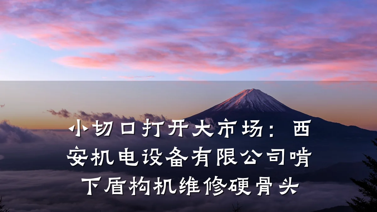小切口打开大市场：西安机电设备有限公司啃下盾构机维修硬骨头