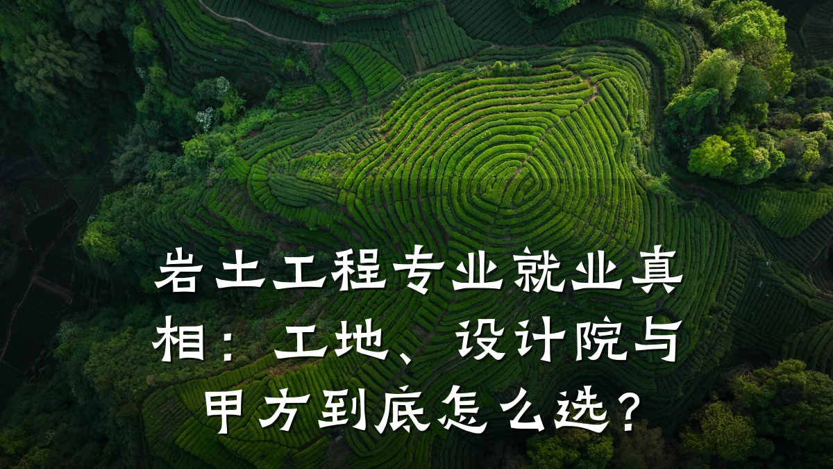岩土工程专业就业真相：工地、设计院与甲方到底怎么选？