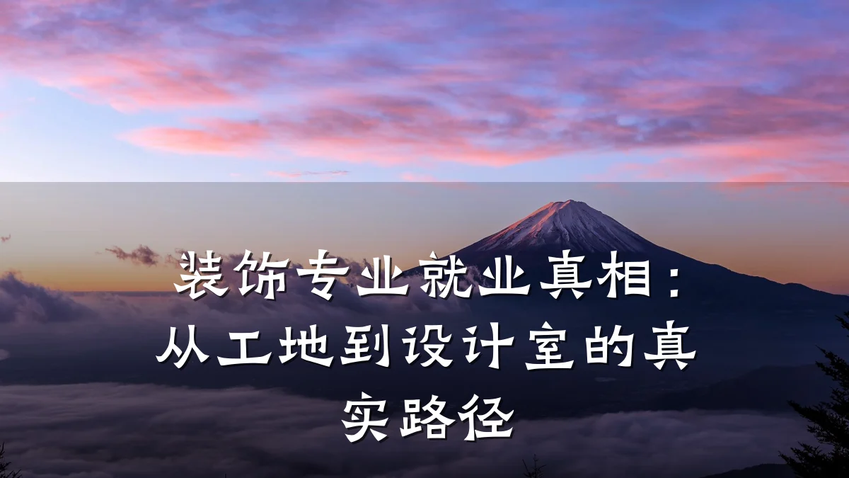装饰专业就业真相：从工地到设计室的真实路径