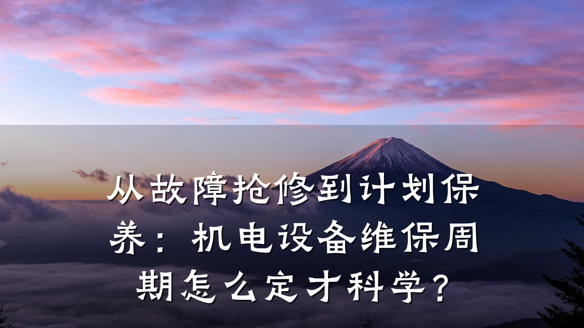 从故障抢修到计划保养：机电设备维保周期怎么定才科学？