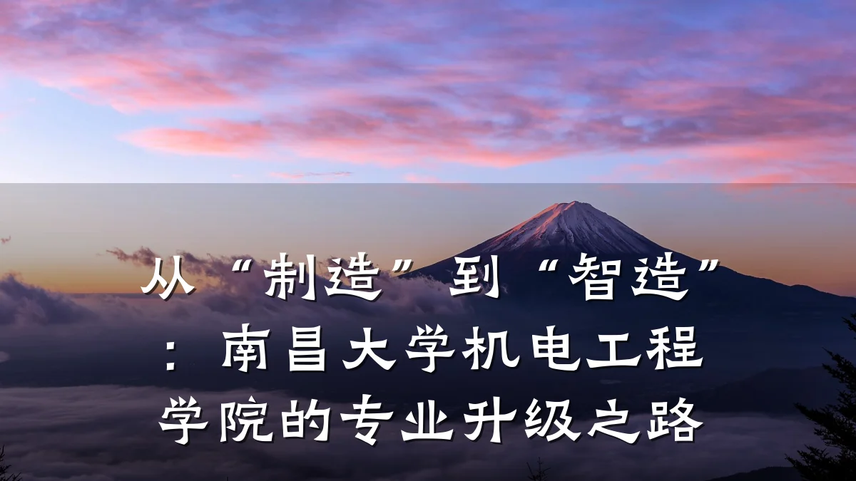 从“制造”到“智造”：南昌大学机电工程学院的专业升级之路