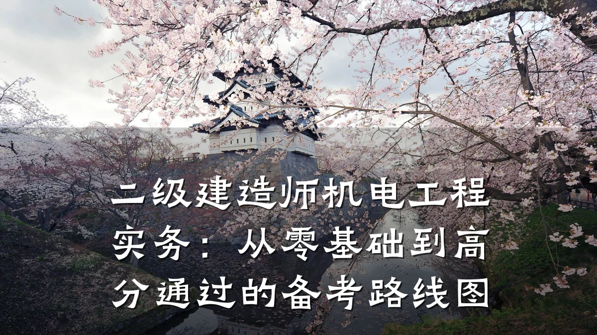 二级建造师机电工程实务：从零基础到高分通过的备考路线图
