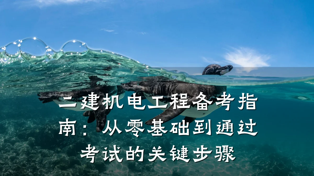 二建机电工程备考指南：从零基础到通过考试的关键步骤