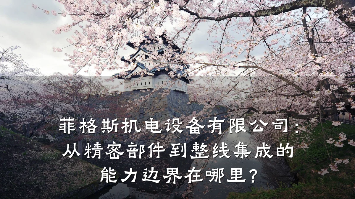 菲格斯机电设备有限公司：从精密部件到整线集成的能力边界在哪里？