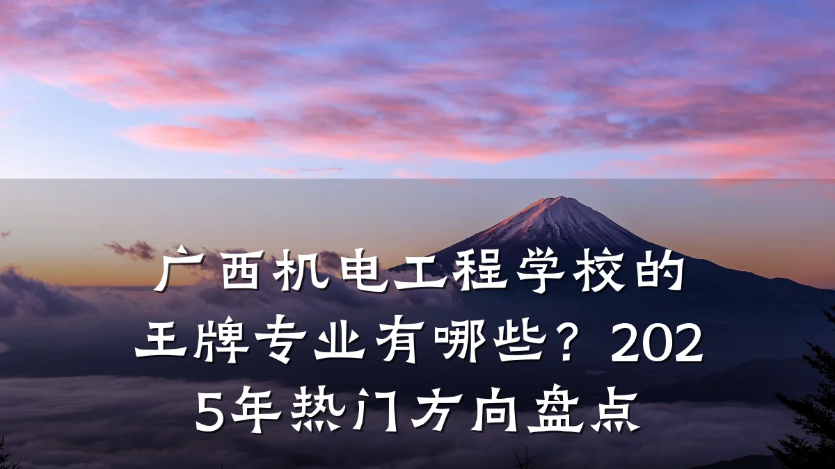 广西机电工程学校的王牌专业有哪些？2025年热门方向盘点
