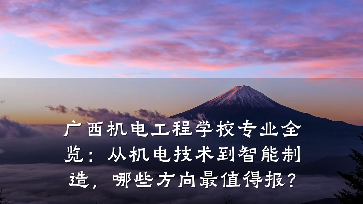 广西机电工程学校专业全览:从机电技术到智能制造,哪些方向最值得报?