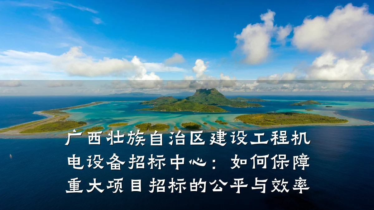 广西壮族自治区建设工程机电设备招标中心：如何保障重大项目招标的公平与效率