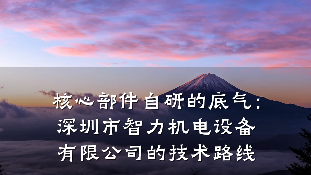 核心部件自研的底气：深圳市智力机电设备有限公司的技术路线