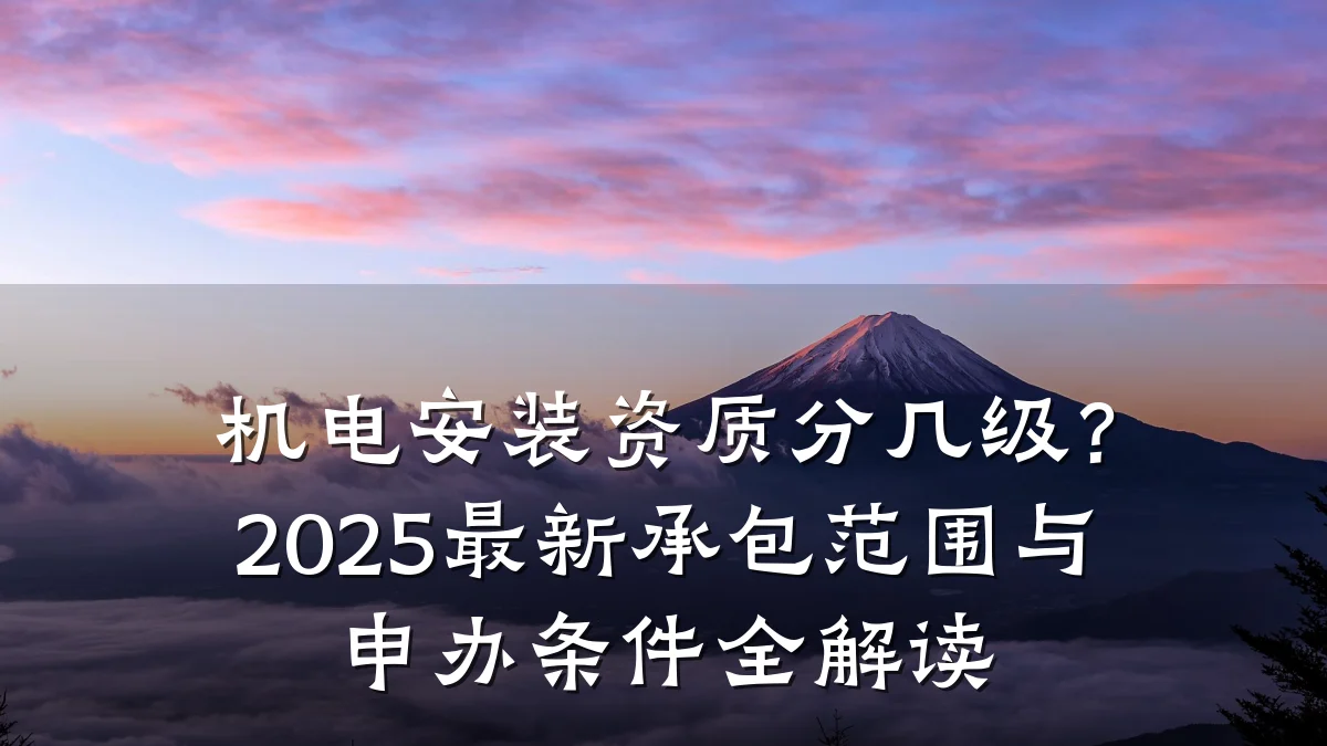 机电安装资质分几级？2025最新承包范围与申办条件全解读