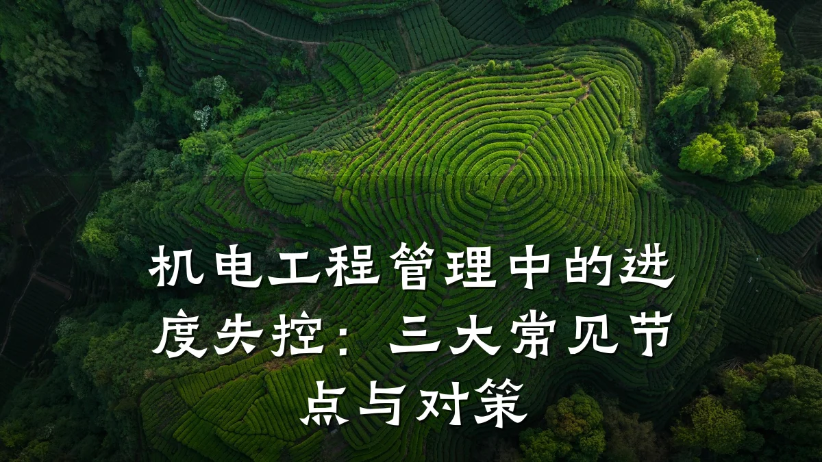 机电工程管理中的进度失控：三大常见节点与对策