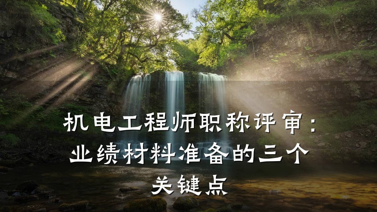 机电工程师职称评审:业绩材料准备的三个关键点