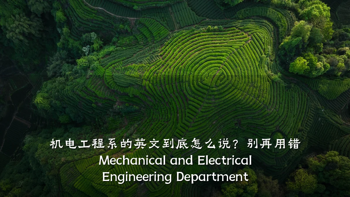 机电工程系的英文到底怎么说？别再用错 Mechanical and Electrical Engineering Department