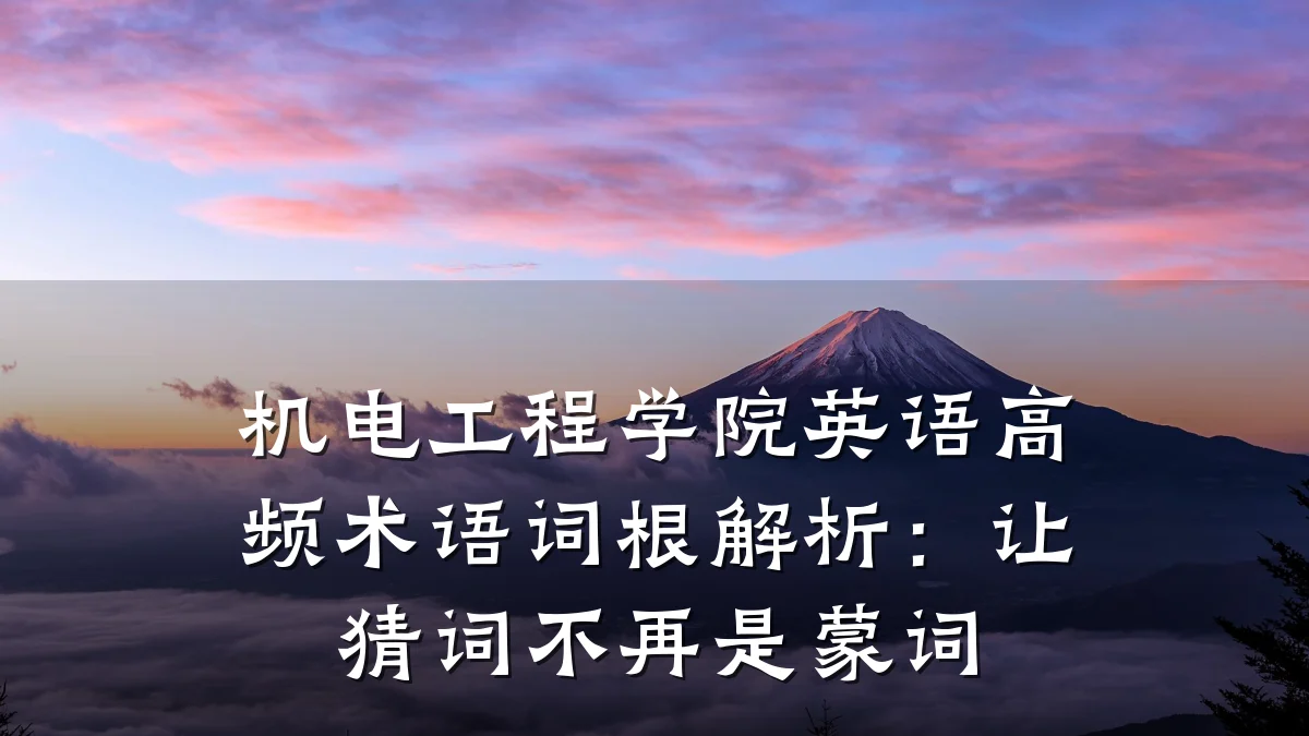 机电工程学院英语高频术语词根解析：让猜词不再是蒙词