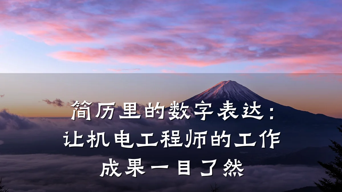 简历里的数字表达：让机电工程师的工作成果一目了然