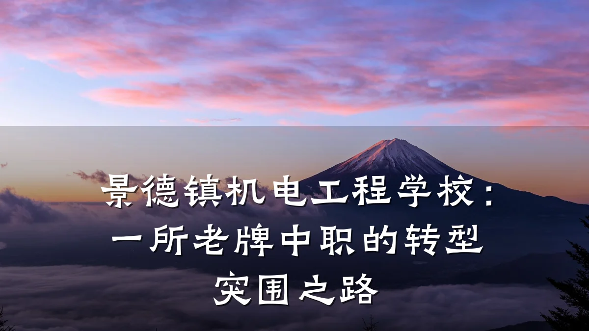 景德镇机电工程学校：一所老牌中职的转型突围之路