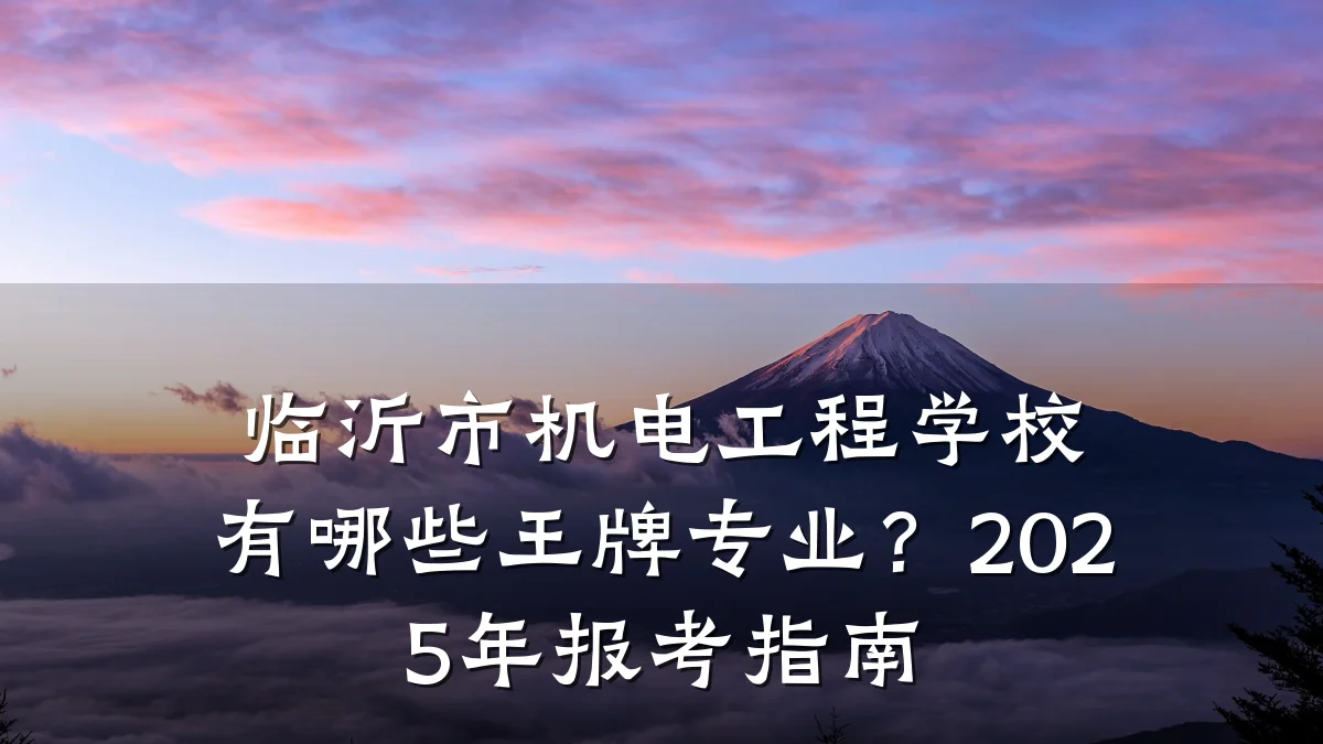 临沂市机电工程学校有哪些王牌专业？2025年报考指南
