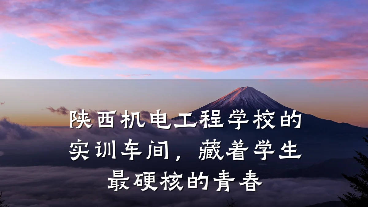 陕西机电工程学校的实训车间，藏着学生最硬核的青春