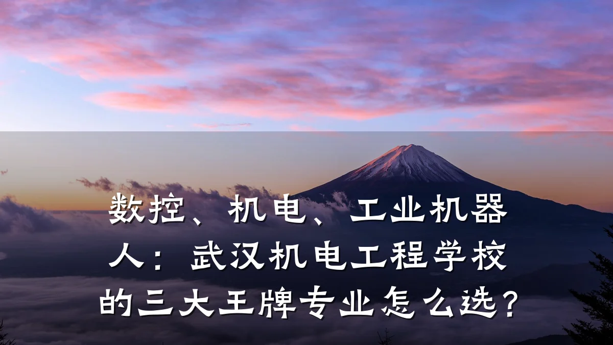 数控、机电、工业机器人：武汉机电工程学校的三大王牌专业怎么选？