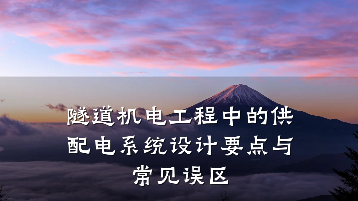 隧道机电工程中的供配电系统设计要点与常见误区