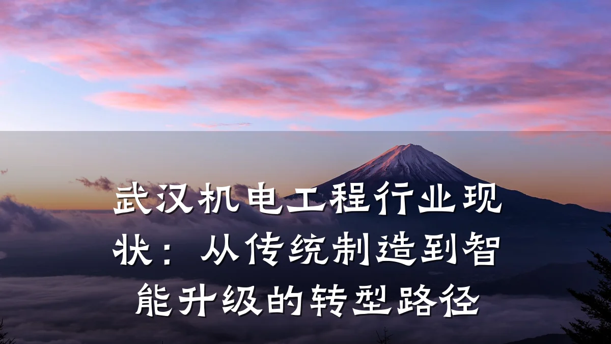 武汉机电工程行业现状：从传统制造到智能升级的转型路径