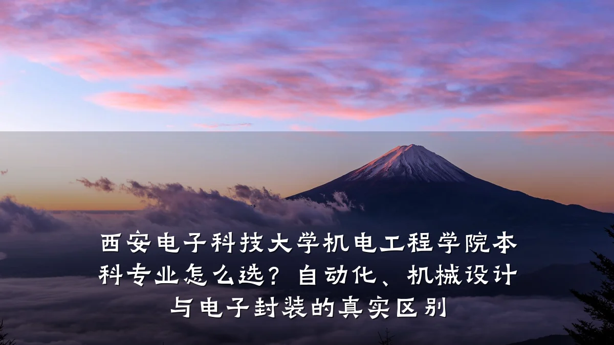 西安电子科技大学机电工程学院本科专业怎么选？自动化、机械设计与电子封装的真实区别
