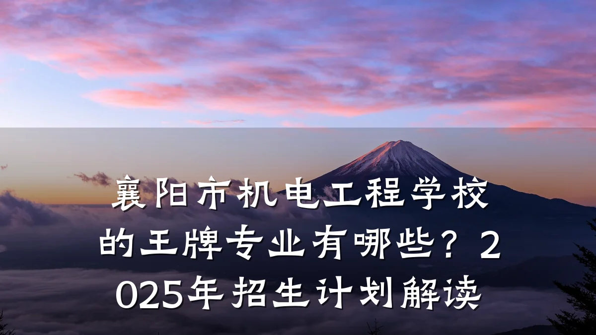 襄阳市机电工程学校的王牌专业有哪些？2025年招生计划解读