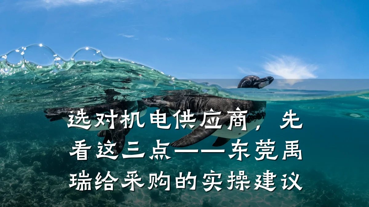选对机电供应商,先看这三点——东莞禹瑞给采购的实操建议