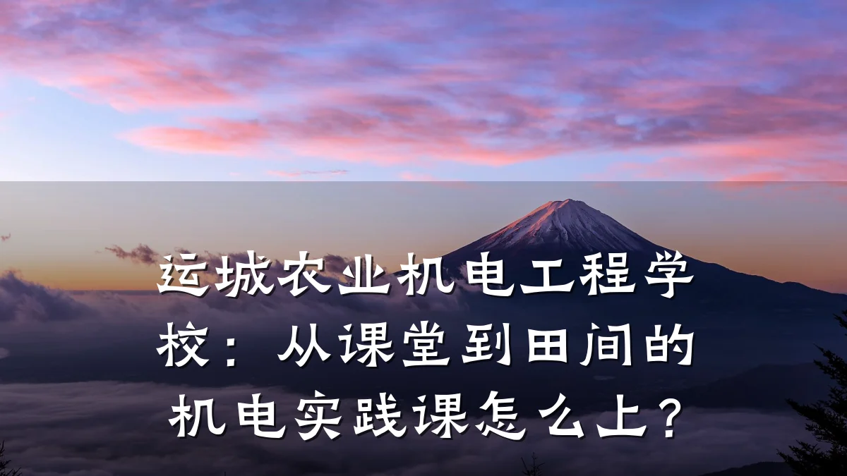 运城农业机电工程学校：从课堂到田间的机电实践课怎么上？