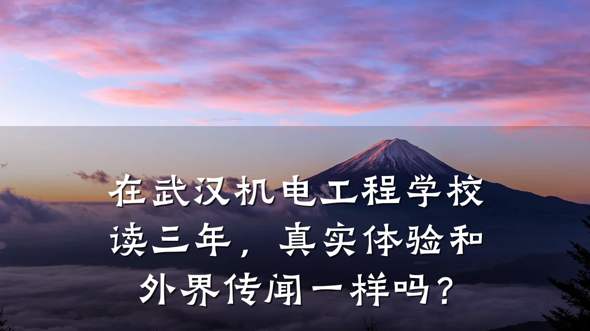 在武汉机电工程学校读三年，真实体验和外界传闻一样吗？